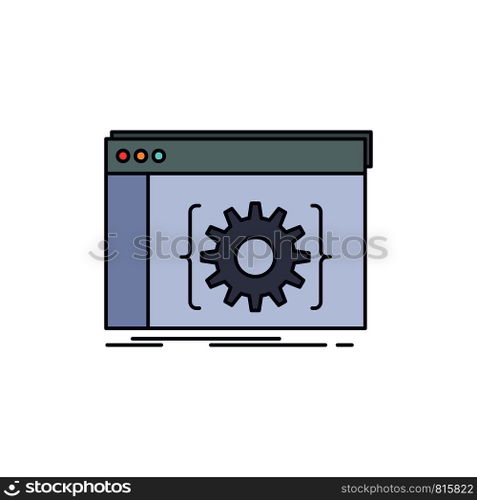 Api, app, coding, developer, software Flat Color Icon Vector
