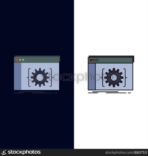 Api, app, coding, developer, software Flat Color Icon Vector