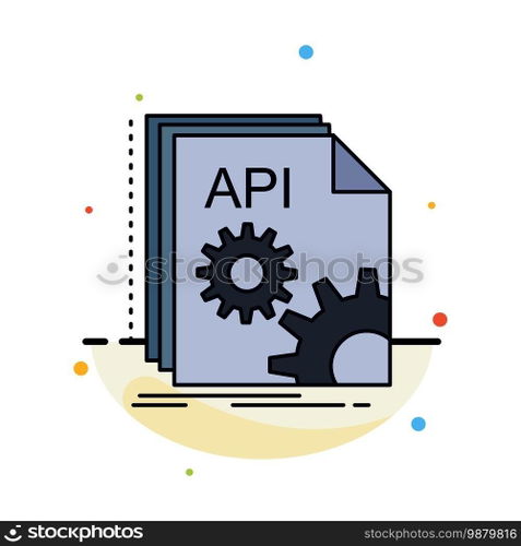Api, app, coding, developer, software Flat Color Icon Vector