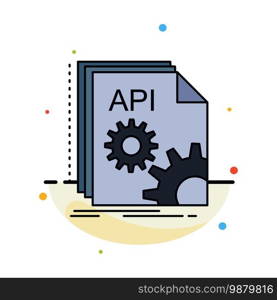 Api, app, coding, developer, software Flat Color Icon Vector