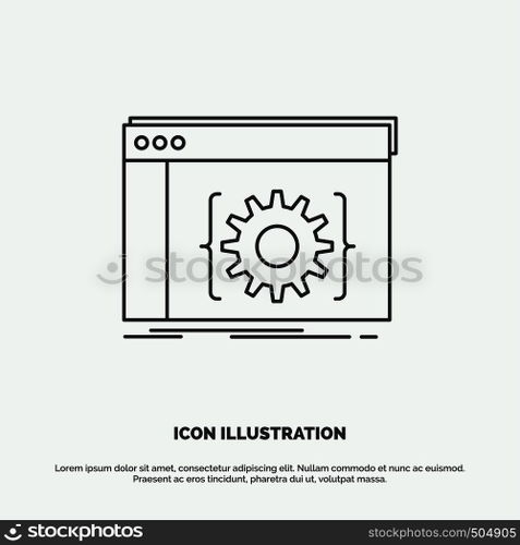Api, app, coding, developer, software Icon. Line vector gray symbol for UI and UX, website or mobile application. Vector EPS10 Abstract Template background