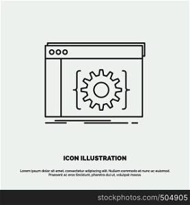 Api, app, coding, developer, software Icon. Line vector gray symbol for UI and UX, website or mobile application. Vector EPS10 Abstract Template background