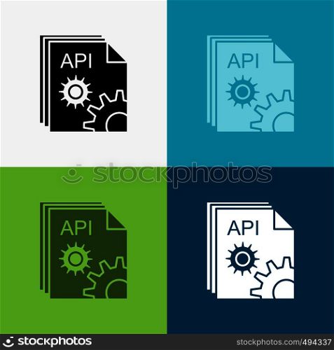Api, app, coding, developer, software Icon Over Various Background. glyph style design, designed for web and app. Eps 10 vector illustration. Vector EPS10 Abstract Template background
