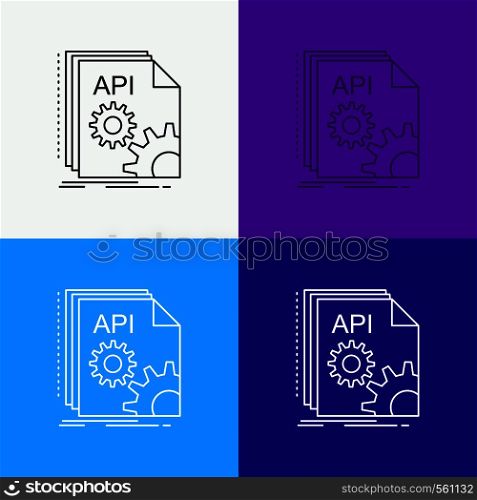 Api, app, coding, developer, software Icon Over Various Background. Line style design, designed for web and app. Eps 10 vector illustration. Vector EPS10 Abstract Template background