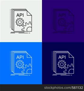 Api, app, coding, developer, software Icon Over Various Background. Line style design, designed for web and app. Eps 10 vector illustration. Vector EPS10 Abstract Template background