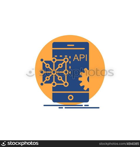 Api, Application, coding, Development, Mobile Glyph Icon.. Vector EPS10 Abstract Template background