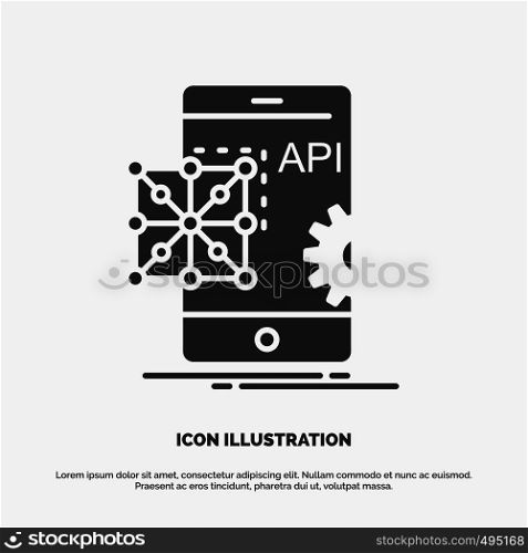 Api, Application, coding, Development, Mobile Icon. glyph vector gray symbol for UI and UX, website or mobile application. Vector EPS10 Abstract Template background
