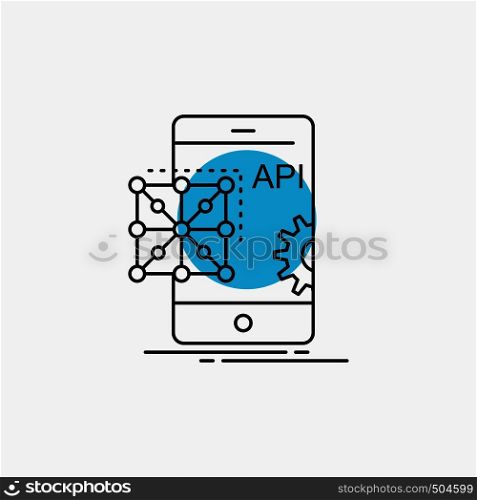Api, Application, coding, Development, Mobile Line Icon. Vector EPS10 Abstract Template background