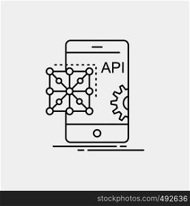 Api, Application, coding, Development, Mobile Line Icon. Vector isolated illustration. Vector EPS10 Abstract Template background