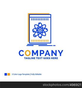 Api, application, developer, platform, science Blue Yellow Business Logo template. Creative Design Template Place for Tagline.
