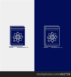 Api, application, developer, platform, science Line and Glyph web Button in Blue color Vertical Banner for UI and UX, website or mobile application. Vector EPS10 Abstract Template background