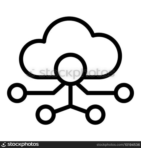 Api cloud network icon. Outline Api cloud network vector icon for web design isolated on white background. Api cloud network icon, outline style