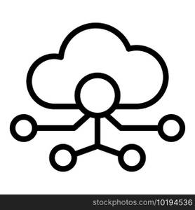 Api cloud network icon. Outline Api cloud network vector icon for web design isolated on white background. Api cloud network icon, outline style