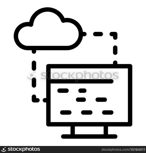 Api data cloud icon. Outline Api data cloud vector icon for web design isolated on white background. Api data cloud icon, outline style