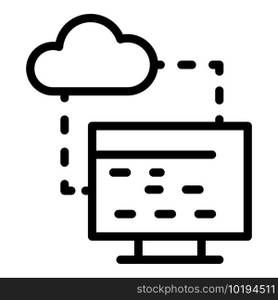 Api data cloud icon. Outline Api data cloud vector icon for web design isolated on white background. Api data cloud icon, outline style