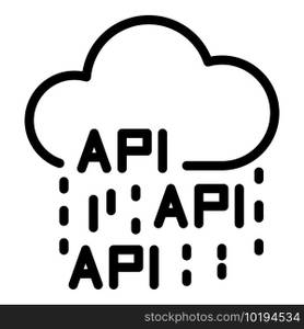 Api data cloud icon. Outline Api data cloud vector icon for web design isolated on white background. Api data cloud icon, outline style