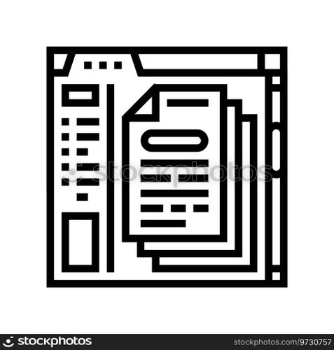 api documentation technical writer line icon vector. api documentation technical writer sign. isolated contour symbol black illustration. api documentation technical writer line icon vector illustration