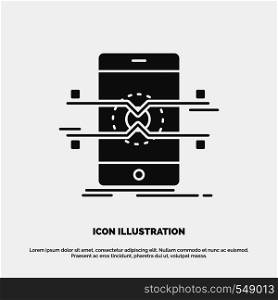 Api, interface, mobile, phone, smartphone Icon. glyph vector gray symbol for UI and UX, website or mobile application. Vector EPS10 Abstract Template background
