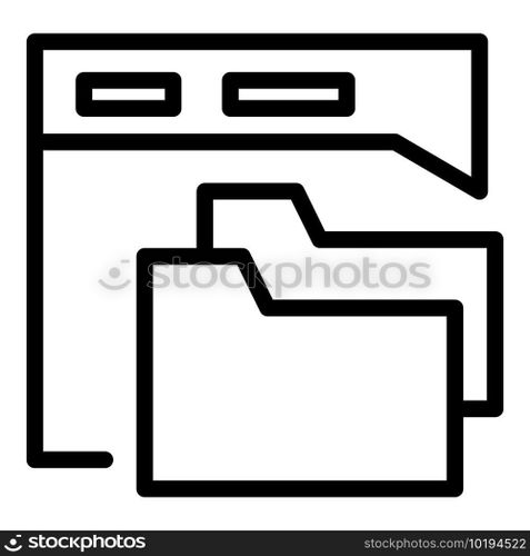 Api web folder icon. Outline Api web folder vector icon for web design isolated on white background. Api web folder icon, outline style