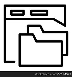 Api web folder icon. Outline Api web folder vector icon for web design isolated on white background. Api web folder icon, outline style