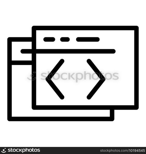 Api write code icon. Outline Api write code vector icon for web design isolated on white background. Api write code icon, outline style