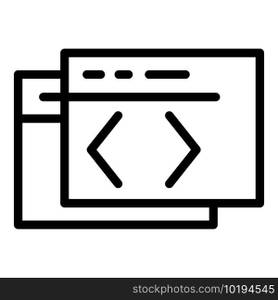 Api write code icon. Outline Api write code vector icon for web design isolated on white background. Api write code icon, outline style