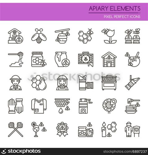 Apiary Elements , Thin Line and Pixel Perfect Icons