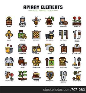 Apiary Elements , Thin Line and Pixel Perfect Icons