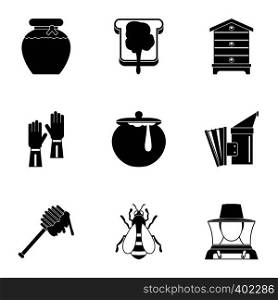 Apiary icons set. Simple illustration of 9 apiary vector icons for web. Apiary icons set, simple style