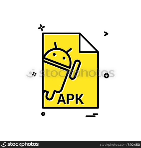 apk file file extension file format icon vector design
