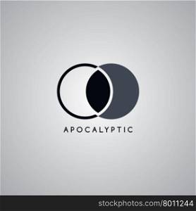 apocalypse moon logo template. apocalypse moon logo template vector art illustration