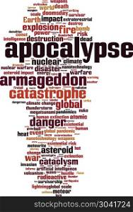 Apocalypse word cloud concept. Vector illustration