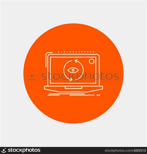 App, application, new, software, update White Line Icon in Circle background. vector icon illustration. Vector EPS10 Abstract Template background
