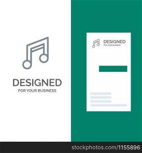 App, Basic, Design, Mobile, Music Grey Logo Design and Business Card Template
