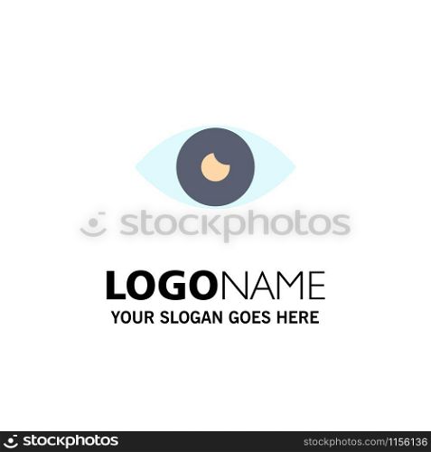 App, Basic Icon, Design, Eye, Mobile Business Logo Template. Flat Color