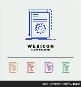 App, build, developer, program, script 5 Color Line Web Icon Template isolated on white. Vector illustration. Vector EPS10 Abstract Template background