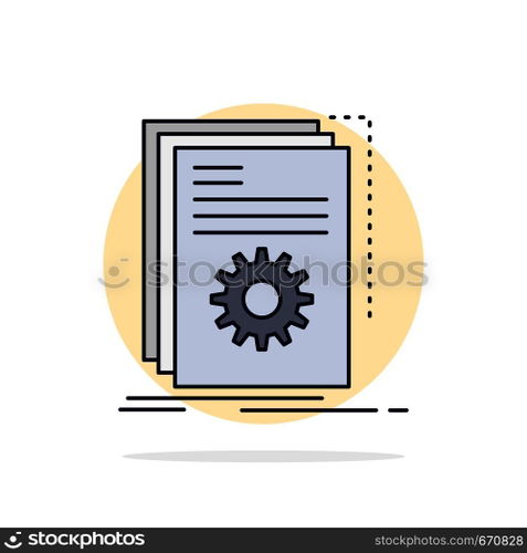App, build, developer, program, script Flat Color Icon Vector