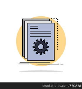 App, build, developer, program, script Flat Color Icon Vector
