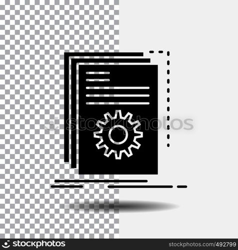 App, build, developer, program, script Glyph Icon on Transparent Background. Black Icon. Vector EPS10 Abstract Template background