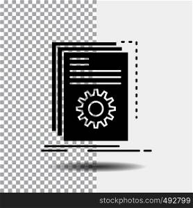 App, build, developer, program, script Glyph Icon on Transparent Background. Black Icon. Vector EPS10 Abstract Template background