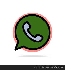 App, Chat, Telephone, Watts App Abstract Circle Background Flat color Icon