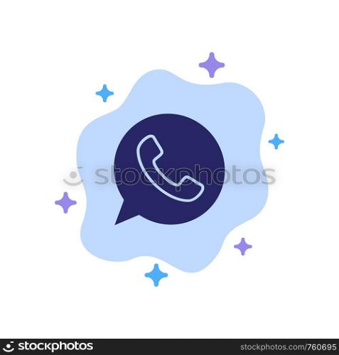 App, Chat, Telephone, Watts App Blue Icon on Abstract Cloud Background