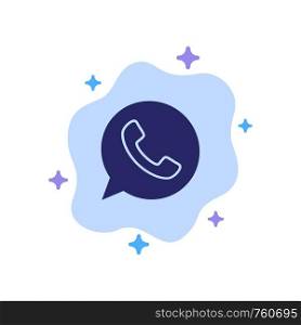App, Chat, Telephone, Watts App Blue Icon on Abstract Cloud Background