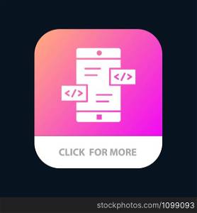 App Development, Arrows, Div, Mobile Mobile App Button. Android and IOS Glyph Version