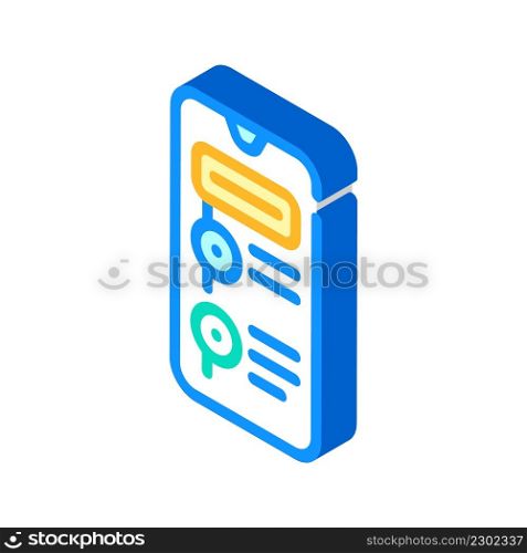 app for time management isometric icon vector. app for time management sign. isolated symbol illustration. app for time management isometric icon vector illustration
