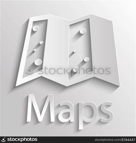 App icon gray map with shadow
