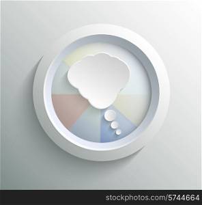 App icon metal bubble with shadow on technology circle and grey background