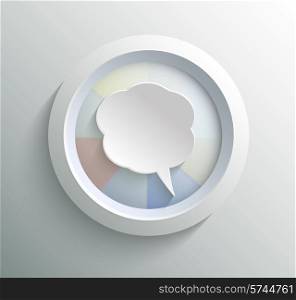 App icon metal bubble with shadow on technology circle and grey background