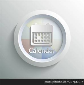 App icon metal calendar with shadow on technology circle and grey background