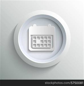 App icon metal calendar with shadow on technology circle and grey background